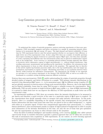 Preprint: Log-Gaussian processes for AI-assisted TAS experiments
