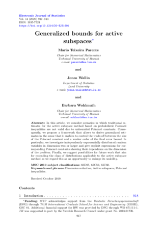 Published: Generalized bounds for active subspaces