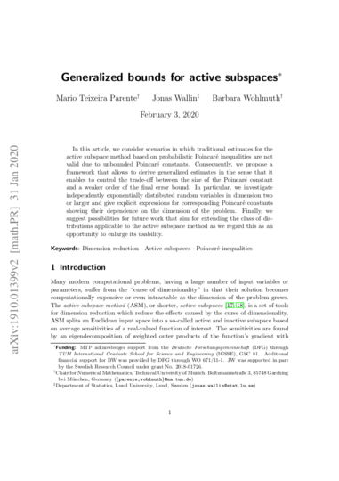 Revised preprint: Generalized bounds for active subspaces
