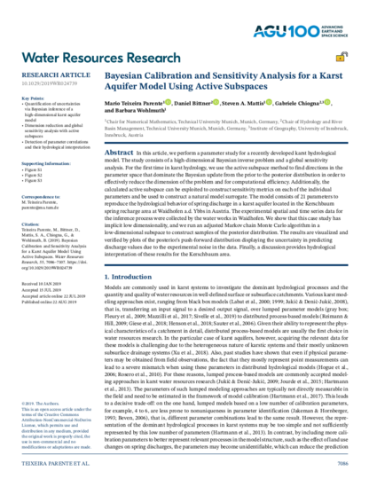 Accepted: Bayesian calibration and sensitivity analysis for a karst aquifer model using active subspaces